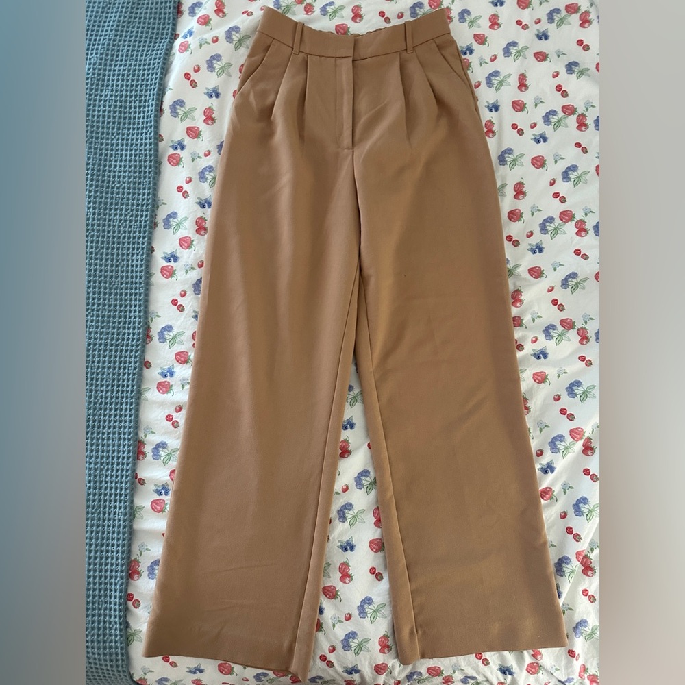 Abercrombie & Fitch Sloan Tailored Wide Leg Pants, brown Trousers